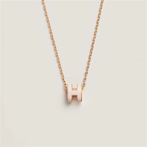 hermes mini pop h necklace pink|hermes leather hook necklace.